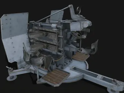 Flakvierling 38 Low-poly 3D model