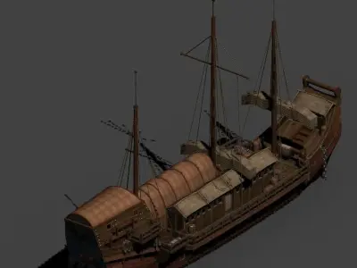 Game Large commercial ship 03 3D model