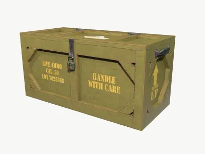 Wooden Military Case PBR Low-poly 3D model