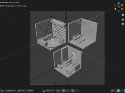 rooms in isometric city Low-poly 3D model