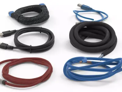 Free Cables and Wires SET 3D model Free 3D model