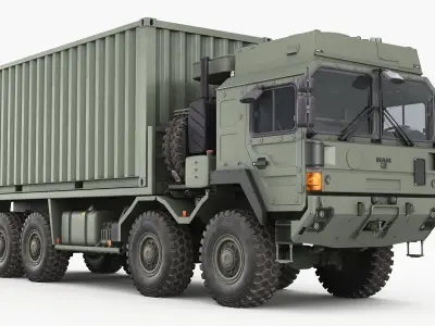MAN HX77 container truck 3D model