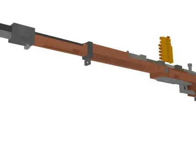 Gewehr 98 Minecraft gun Free low-poly 3D model