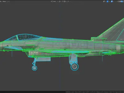 Eurofighter Typhoon Low-poly 3D model