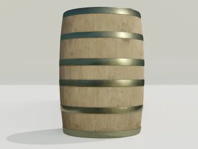 Whiskey Barrel 2-4K PBR Textures 3D model Low-poly 3D model