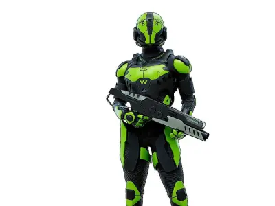 MECHA SOLDIER-O  Rigged for Unreal Engine - Unity - MIXAMO  3D model