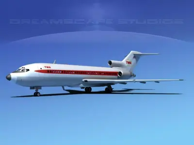 Boeing 727-100 Trans World 1 3D model