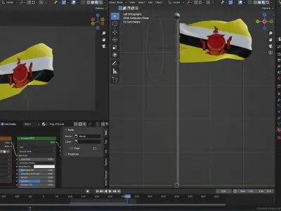Animated Brunei Flags 3D model