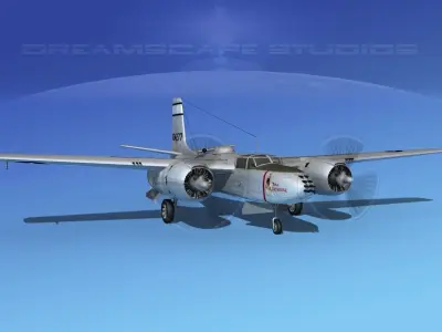 Douglas A-26B Invader V05 USAAF 3D model