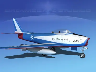 North American F-86 Sabre Jet Greece 3D model