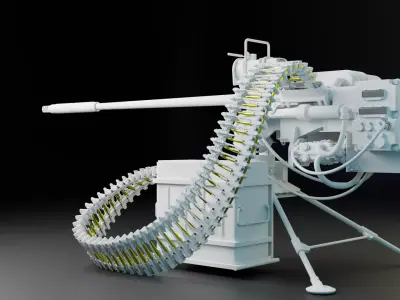 Heavy Machine Gun  Autocannon  3D model