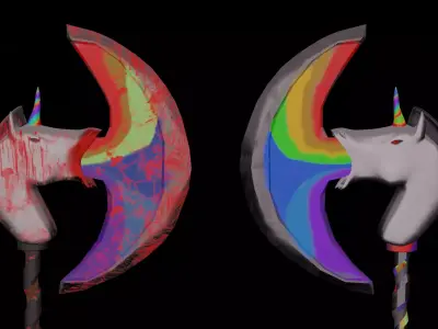 Pony Axe PBR Low-Poly Game READY Low-poly 3D model