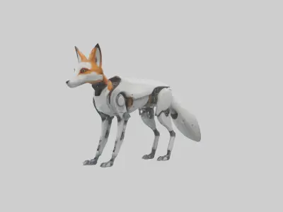 Robot version of a fox model Low-poly 3D model