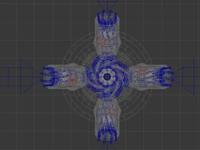 Penta Turbinnium Vortex Thruster Nozzle - Concept 3D model