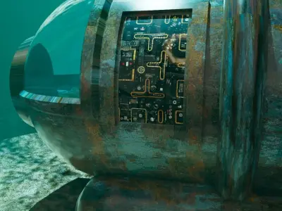 Submarine at the bottom of the sea 3D model