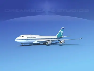 Boeing 747-400 TransAmerica 3D model