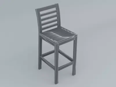 PVC Tall Chair Outdoor Low Poly  Low-poly 3D model