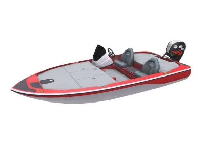 Bass Fishing Boat Low-poly PBR Low-poly 3D model