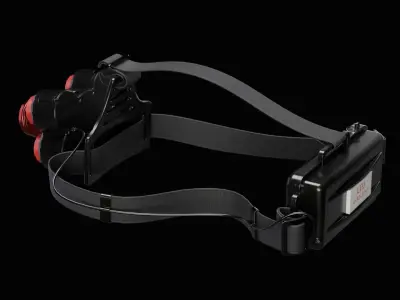 LED Headlamp Low-poly 3D model