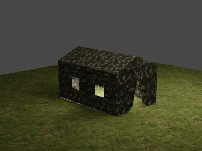 Army tent for unity Low-poly 3D model