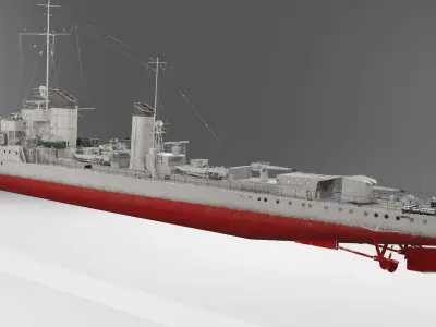 Mowe Class Type 23 Torpedo Boat  Low-poly 3D model