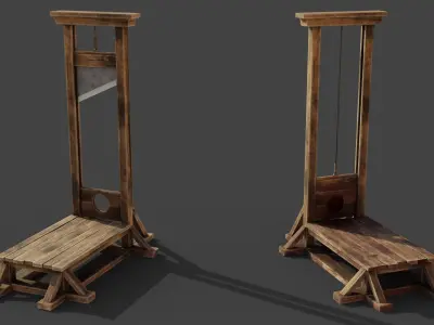 Medieval Guillotine Game Ready PBR Low-poly 3D model