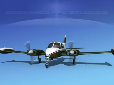 Cessna U-3B Blue Canoe V06 3D model