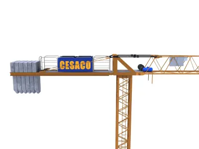 Low Poly Tower Crane 3D model