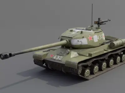  IS-2 Mod 1944 Heavy tank Low-poly 3D model