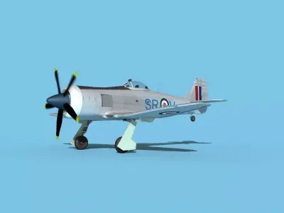 Hawker Tempest MKII V08 RAF 3D model