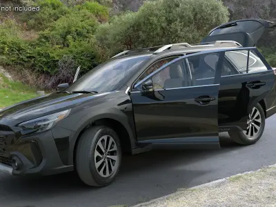 Black Crossover Subaru Outback 2025 3D model