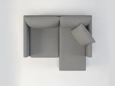 Gather arm wide chaise sectional sofa Free low-poly 3D model buy