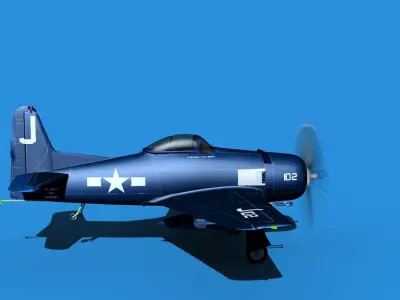 Grumman F8F-2 Bearcat V04 3D model