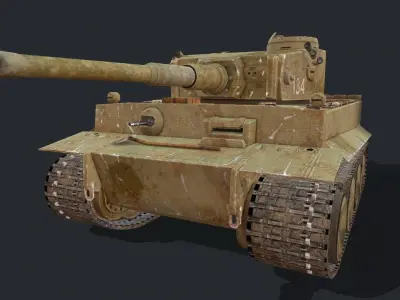 Tiger tank Low-poly 3D model