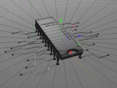Electronic components 3D model
