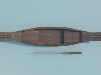 Thai-Boat-Sampan canoe 3D model