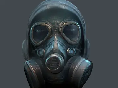 Gas mask helmet 3d model military combat fantasy Low-poly 3D model