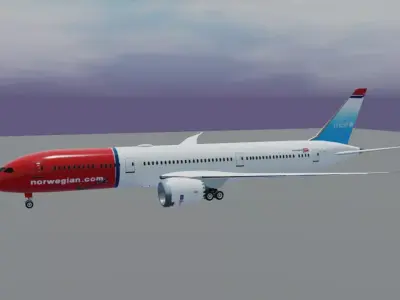 Norwegian Boeing 787-9 dreamliner 3d model Low-poly 3D model