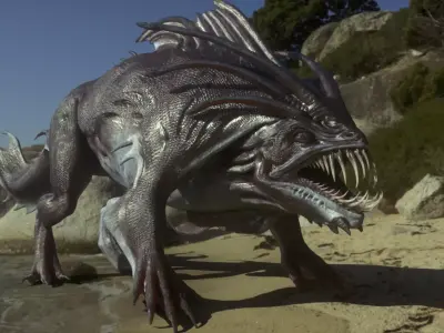 Mutant Fish Sea Creature Model 3D model