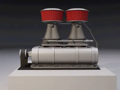 Supercharger type D Low-poly 3D model