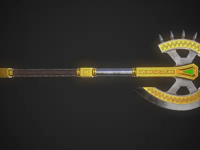 Fantasy Axe 04C Low-poly 3D model