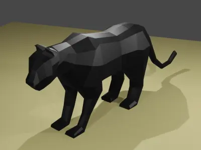Panter cat Low-poly 3D model