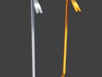 hand painted crowbar Free low-poly 3D model