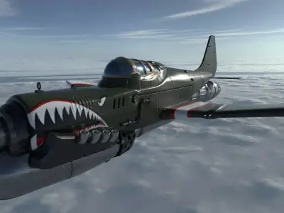 Warplane fighter jet 3D model