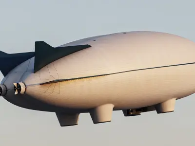 Modern Helium Airship  Low-poly 3D model