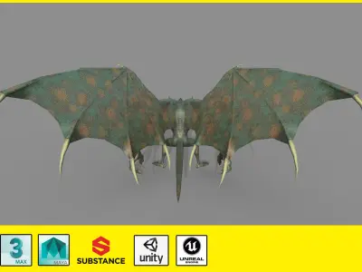 Monster Bat Low-poly 3D model