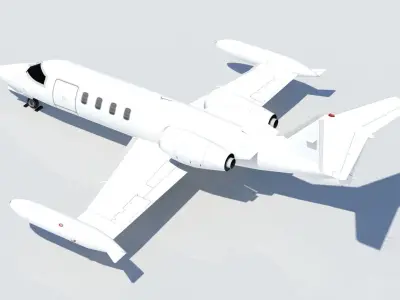 Lear 25-35 Jet static lowpoly Low-poly 3D model
