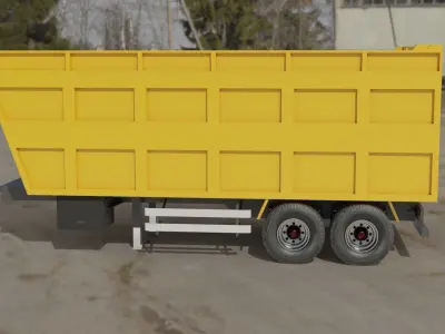 Agricultural Trailer Low-poly 3D model