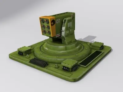 Sci fi missile launcher real time model Low-poly 3D model