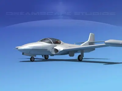 Cessna T-37 Tweetybird Bare Metal 3D model